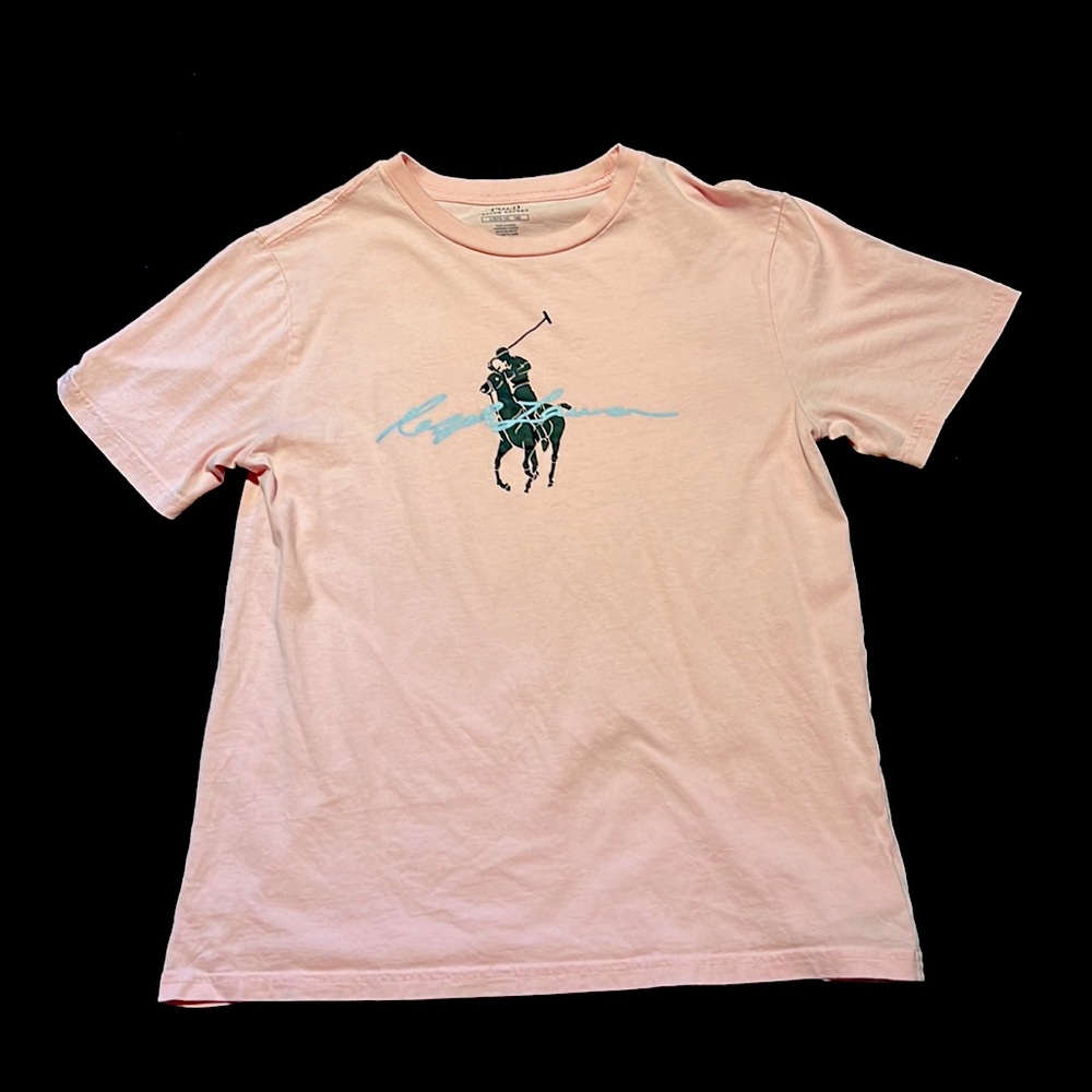 Pastel Pink polo Tee Large kids (14/16)